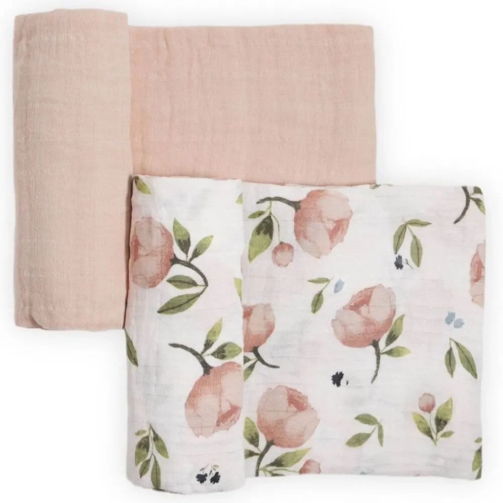 Little Unicorn Organic Swaddle Gift Set - Watercolor Floret - 2pk